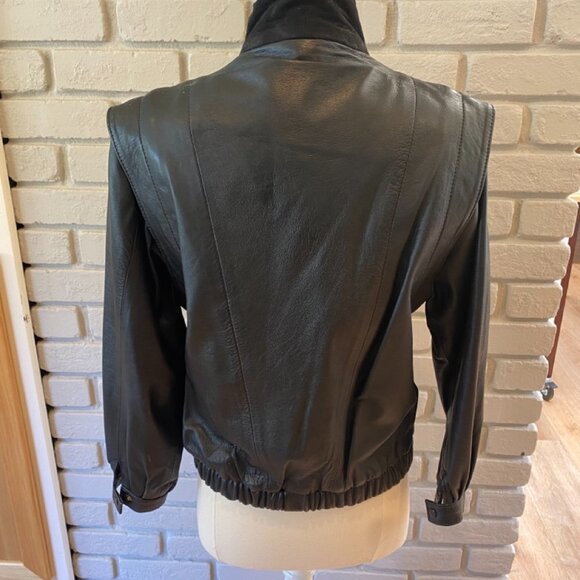 Aysen Black Leather & Suede Jacket, Size S #014 - Picture 2 of 6